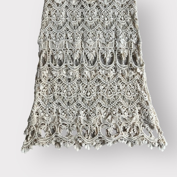 Lovely 153 Beige Crochet Lace Tank Dress Cover Up NWT - Picture 4 of 4